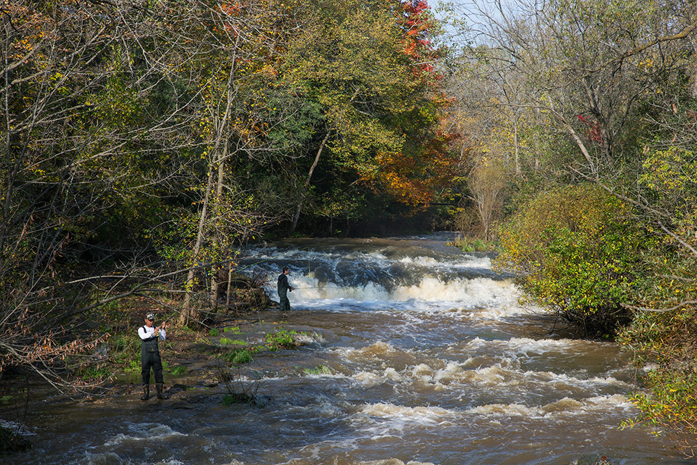 Sauk Creek is a very popular place for fishing.