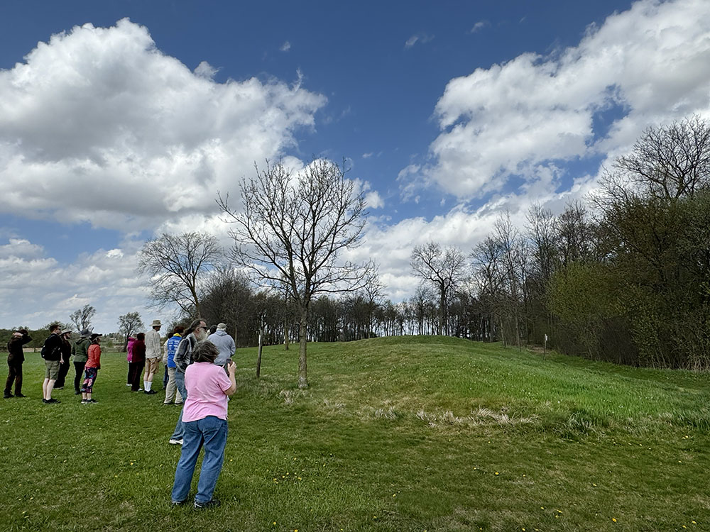 Natural Resources Foundation tour group at the beginning of the effigy mounds trail.