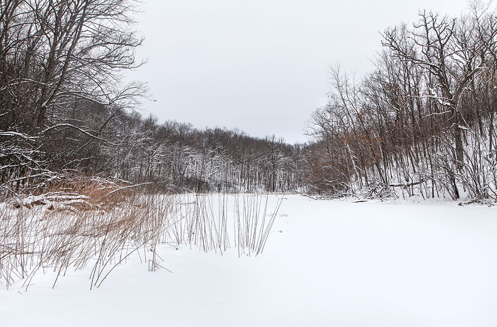 Kettle lake in winter.