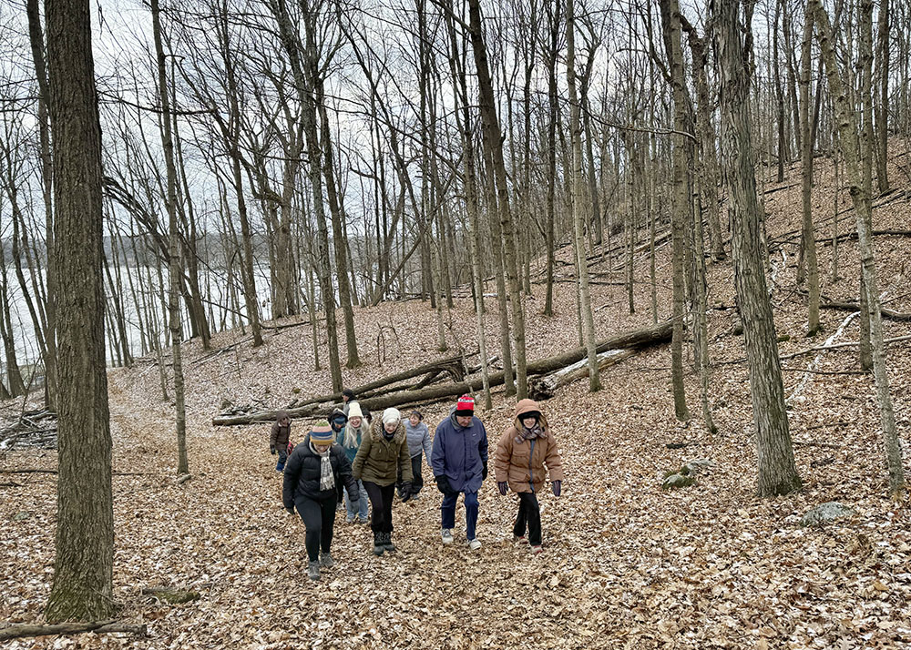 A group of hikers opting outside on Black Friday.