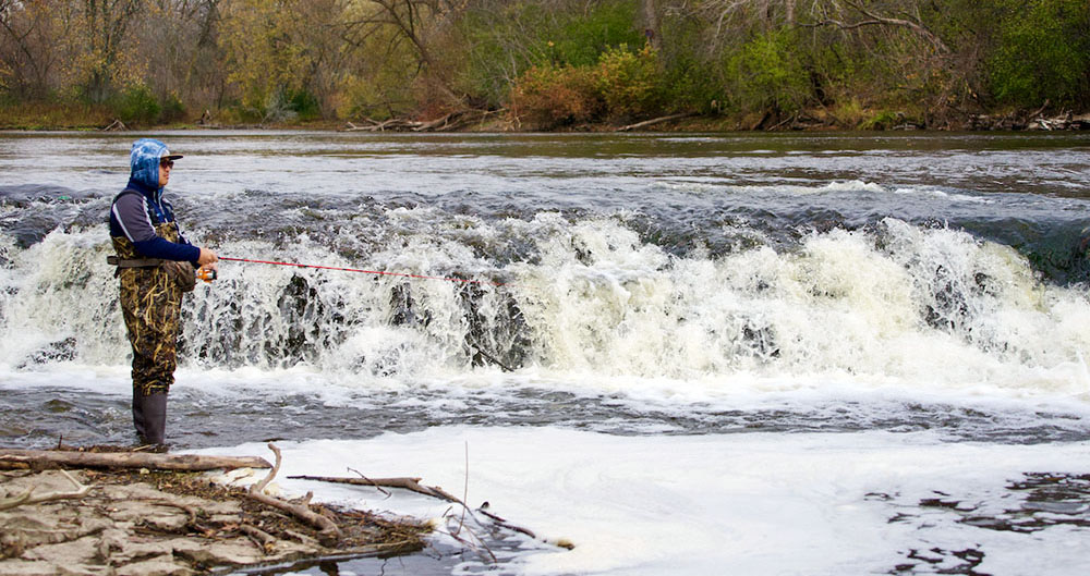 Angler at Estabrook Falls