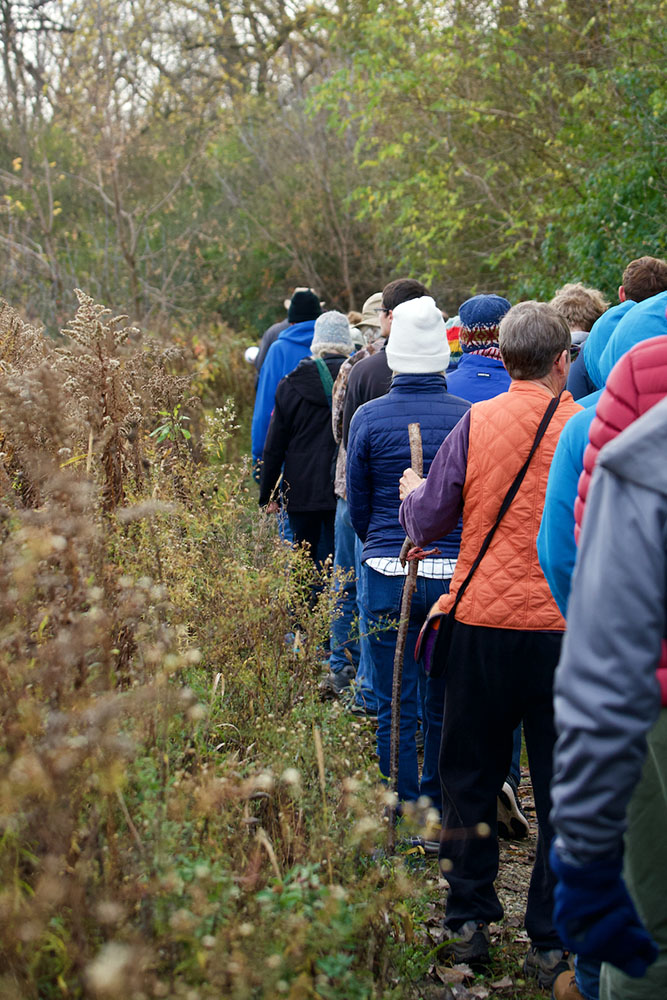 65 participants made for a crowded trail!