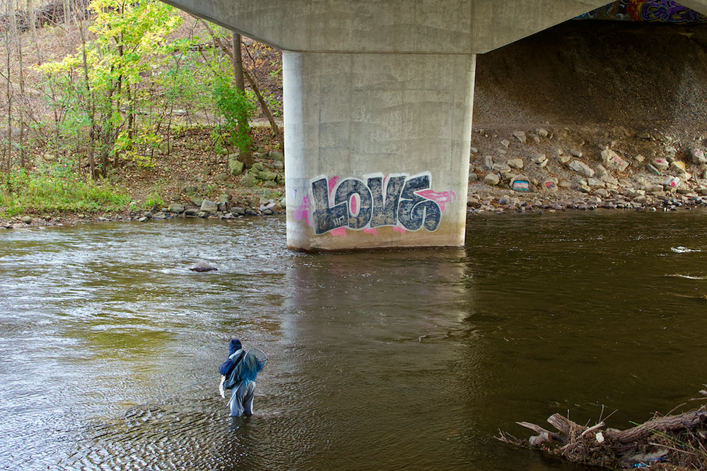 Fishing under the Capitol Drive overpass.