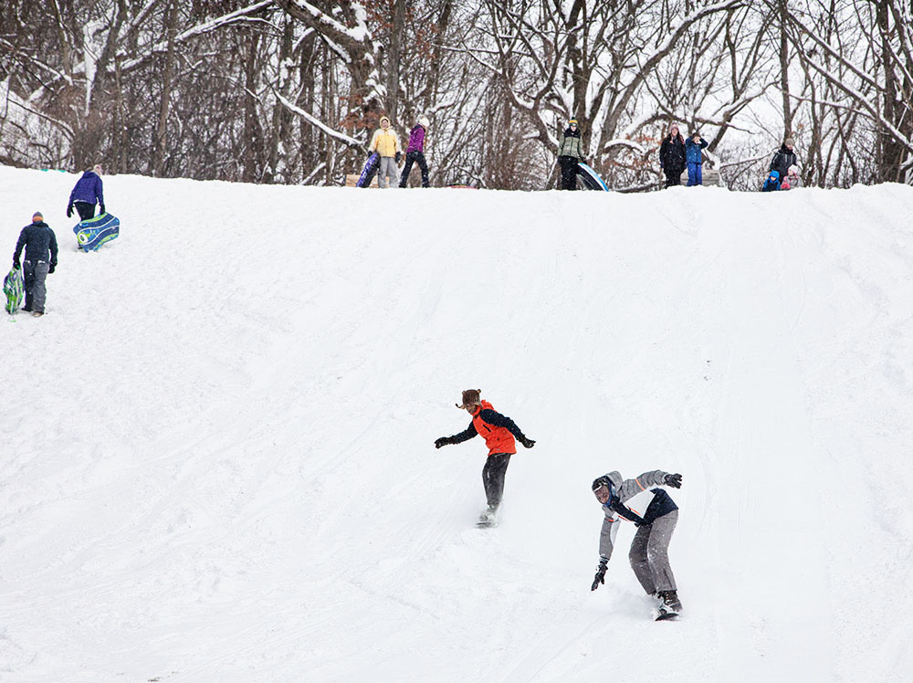 Sledding hill up close!