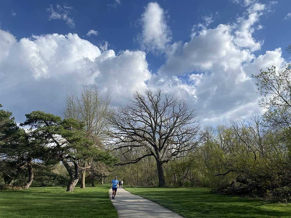 A dramatic backdrop for a run on the Oak Leaf Trail.