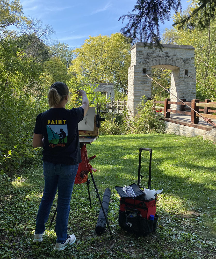 Motif #1: Painting the pedestrian bridge.