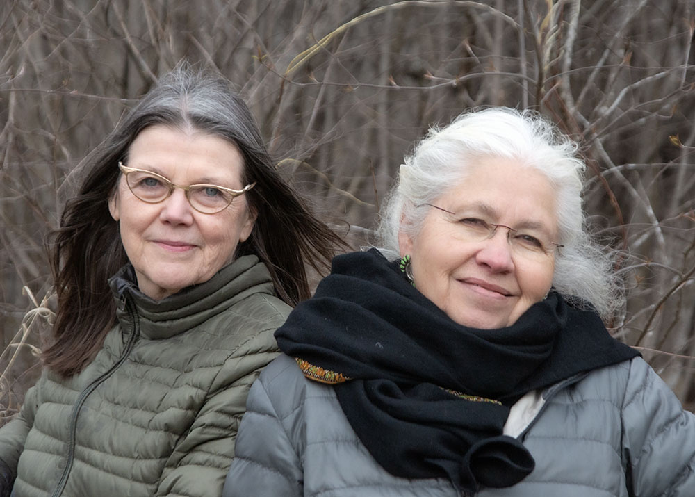 Barbara Ciurej (left) and Lindsay Lochman (right) at Fellenz Woods.