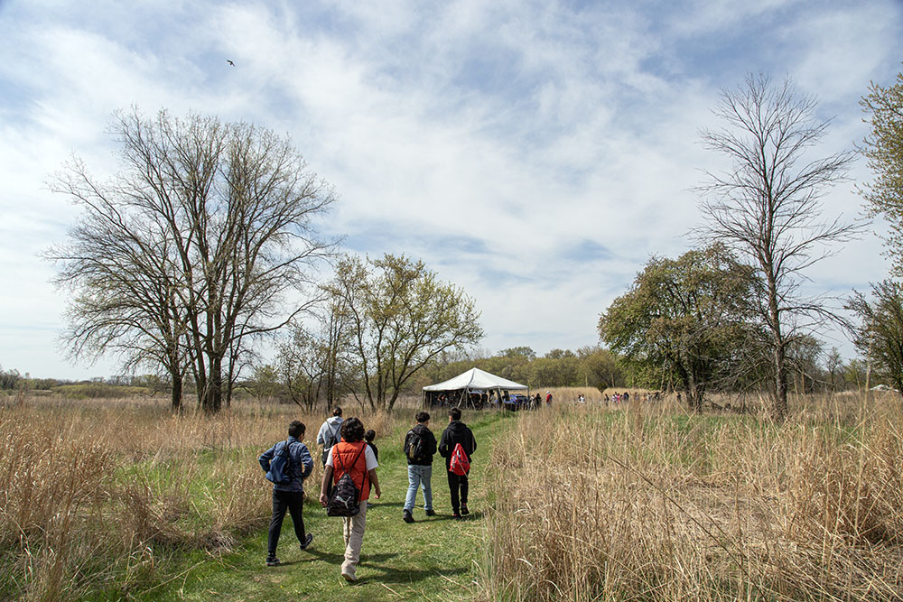 Groups moved from station to station across the broad landscape of Havenwoods.