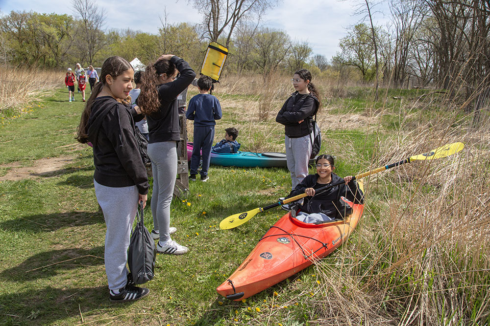 Even when high and dry kayaking proved to be a thrill.