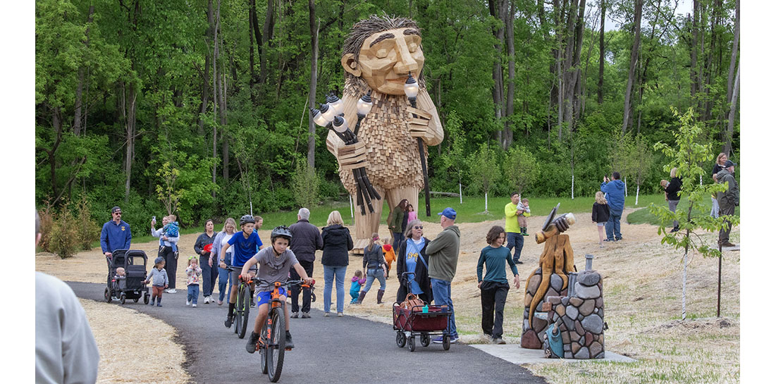 Grand opening of Firefly Grove Park with its resident troll
