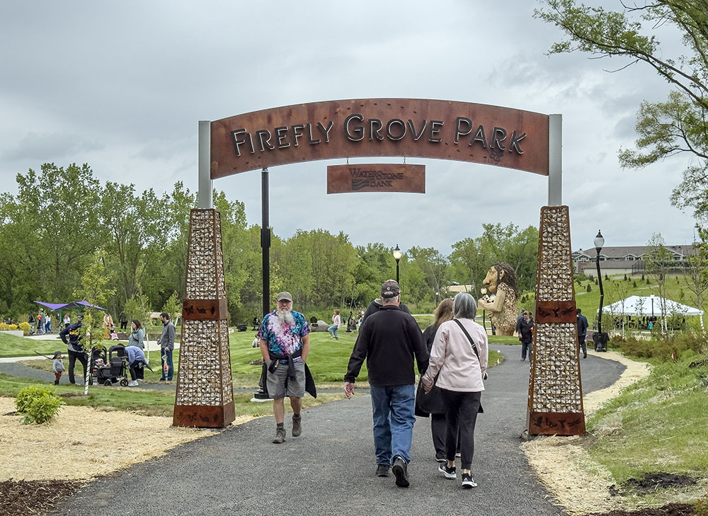 The main entrance to the park on the corner of 116th St. and W. Gilbert in Wauwatosa.