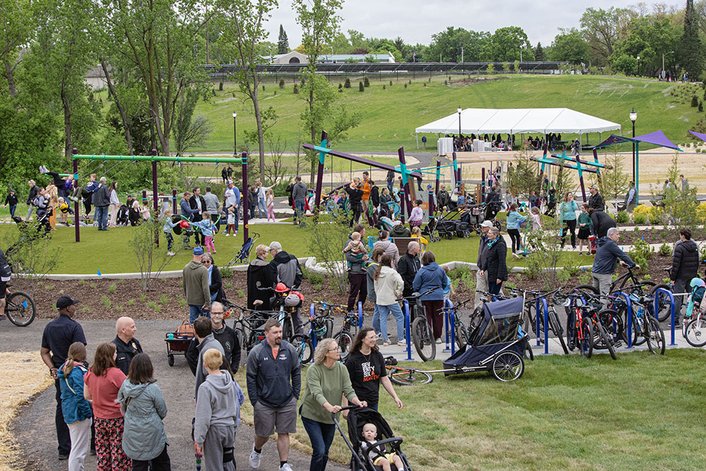 The grand opening of Firefly Grove Park brought out the crowds.
