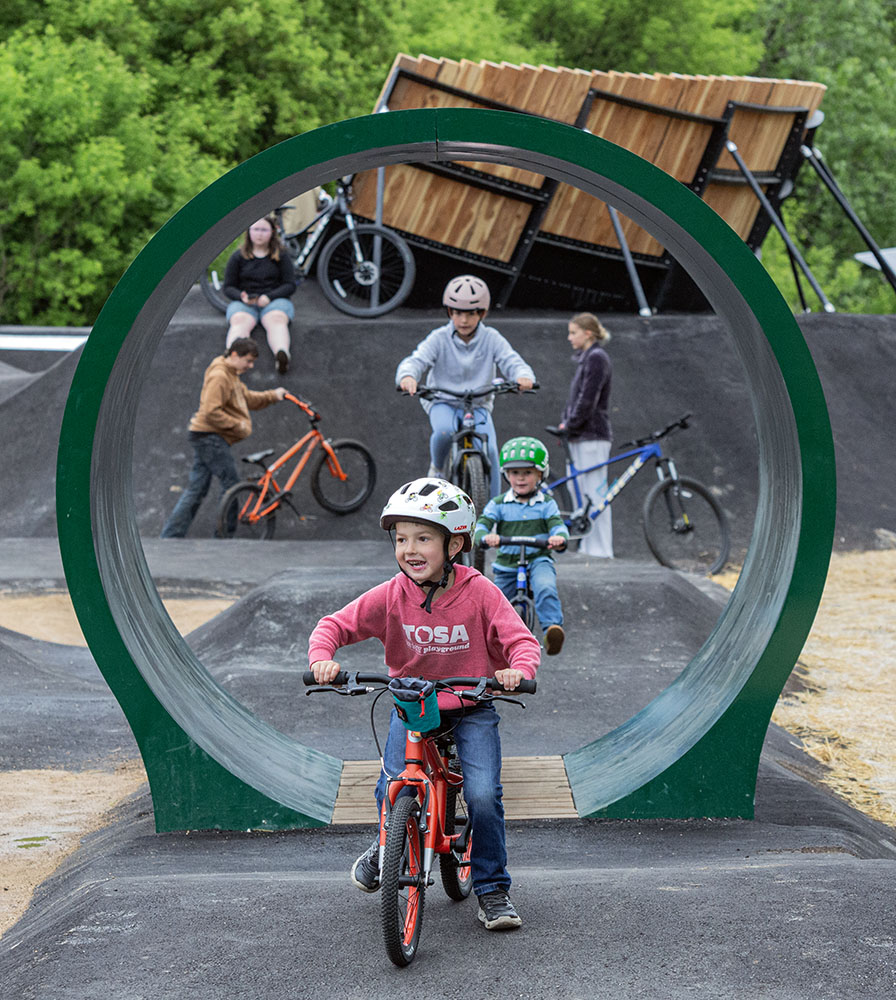 There was enough room for the little kids to ride on the pump track, too.