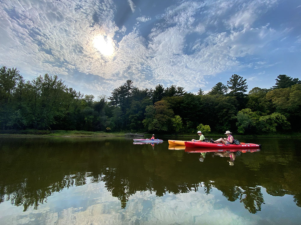 Kayaking with friends on the Wild and Scenic St. Croix River in northwest Wisconsin.