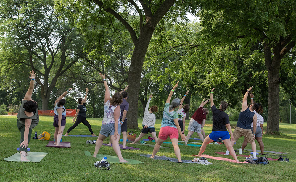 Yoga in the park.