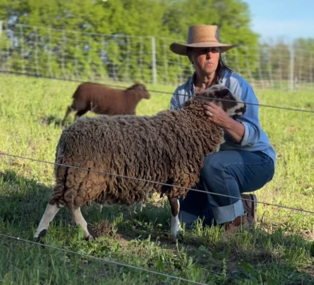 Rachel and her ewe lamb Figg