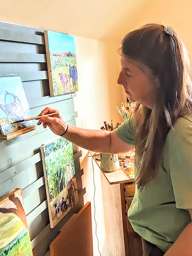 The artist in the studio