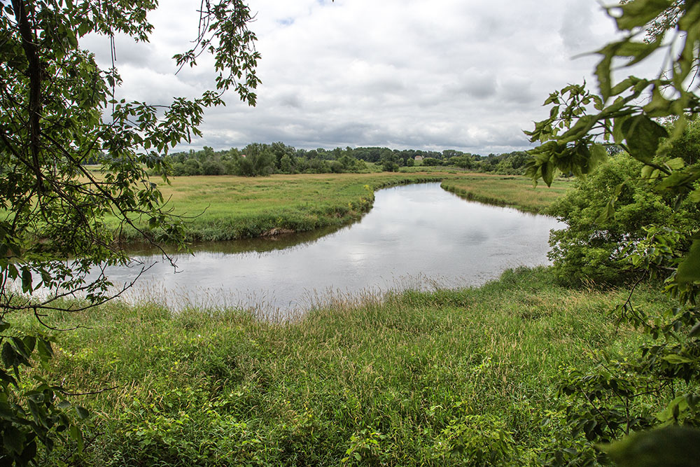 View of the Fox River, which flows through the property.
