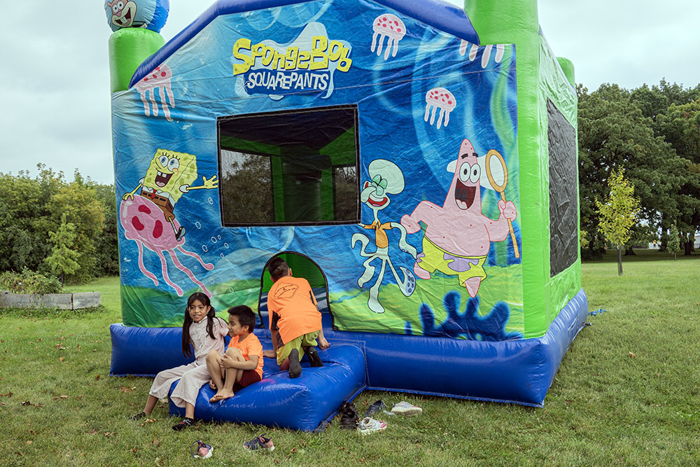The bounce house.