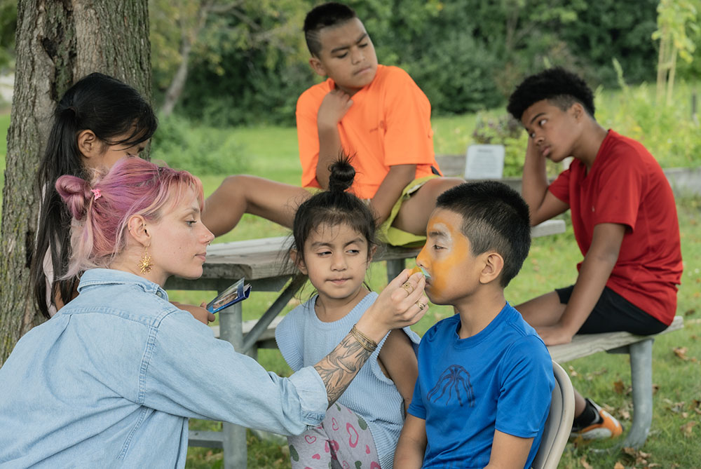 Face painting.
