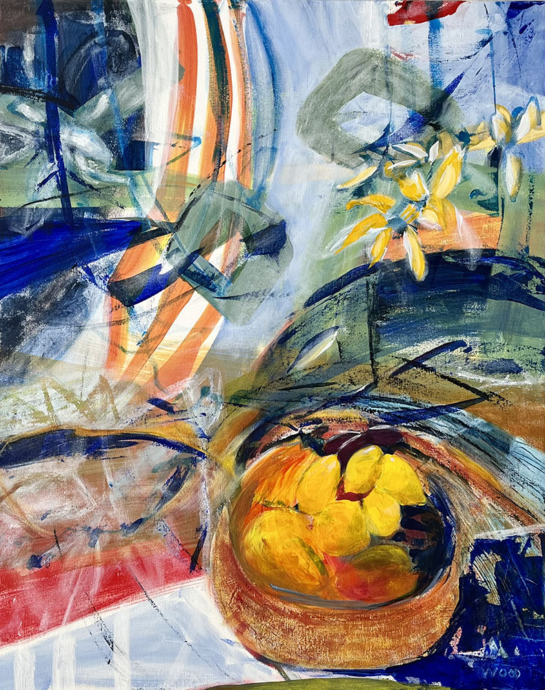 Limones, acrylic on canvas, 30 x 24 inches.