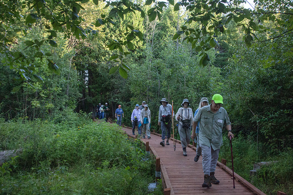 Tour group on new boardwalk in Spirit Lake Preserve for the opening.