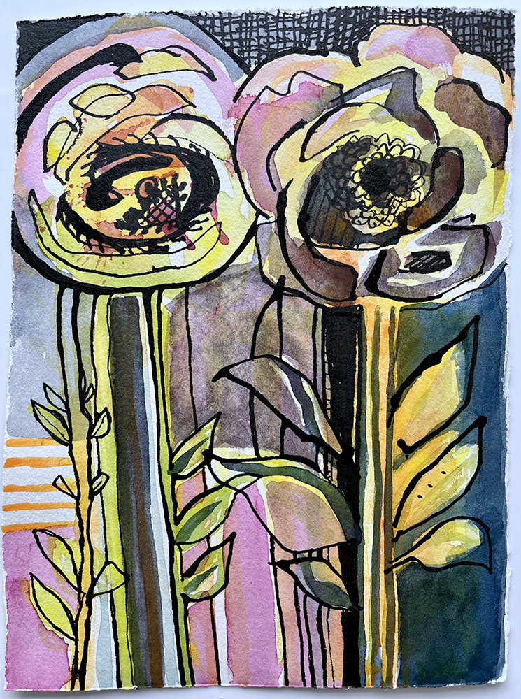 Untitled, mixed media on paper, 8 x 6 inches.