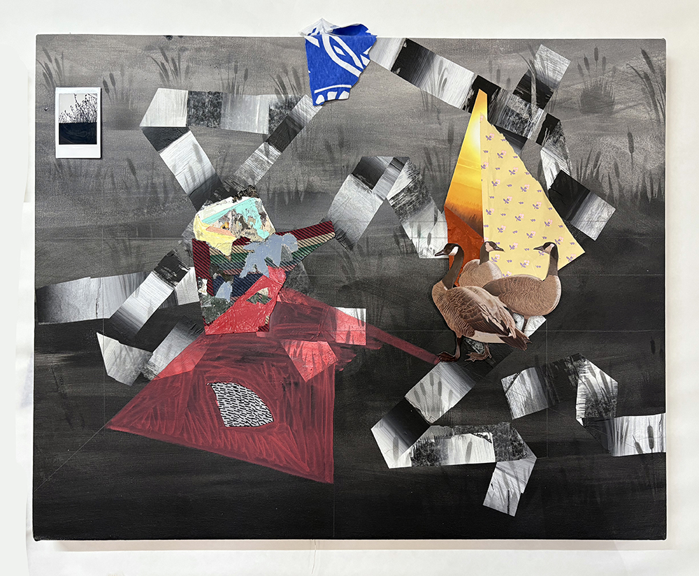 In-progress work on canvas, 2025