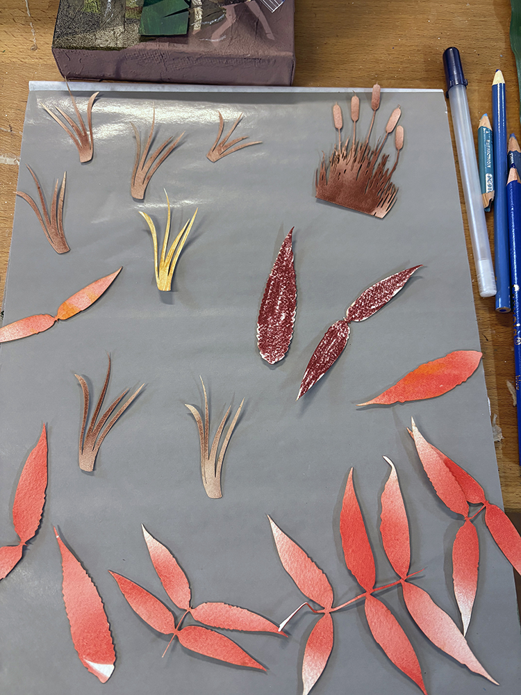 Laser cut sumac leaves, 2025