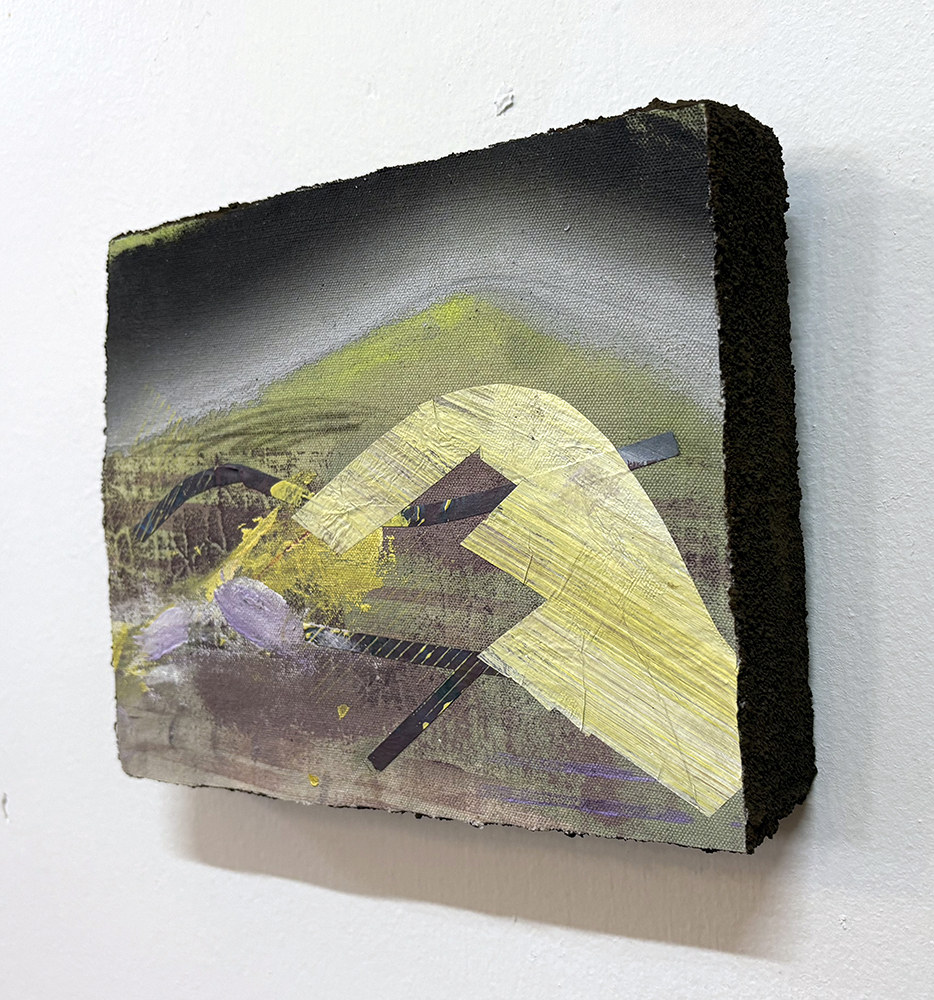 In-progress collage on foam, 2025