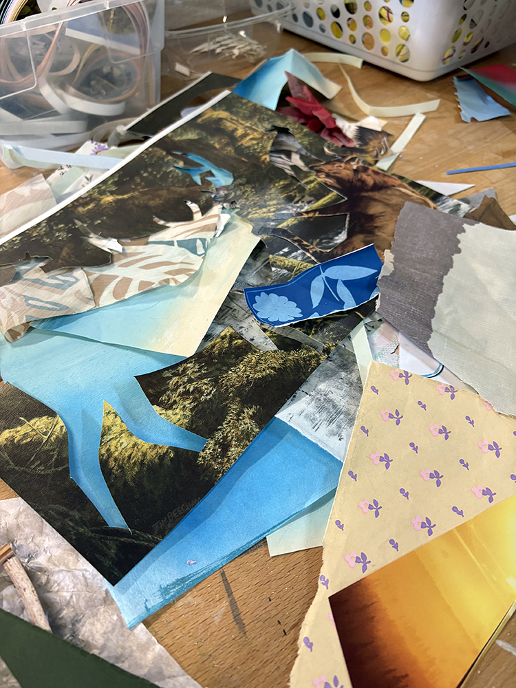 Various collage elements for residency