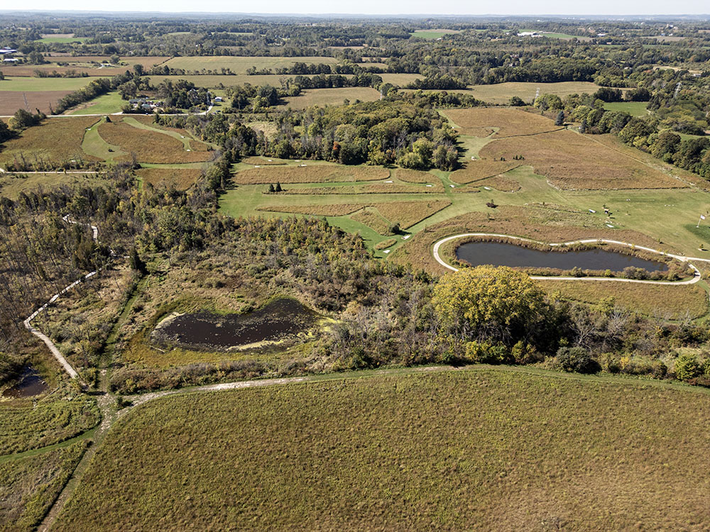 Aerial overview of the west section of the park.