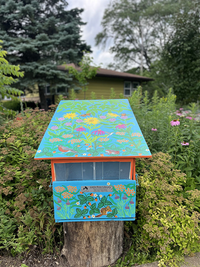 Recent commission: Little Free Library of Gentle Actions and Delight.