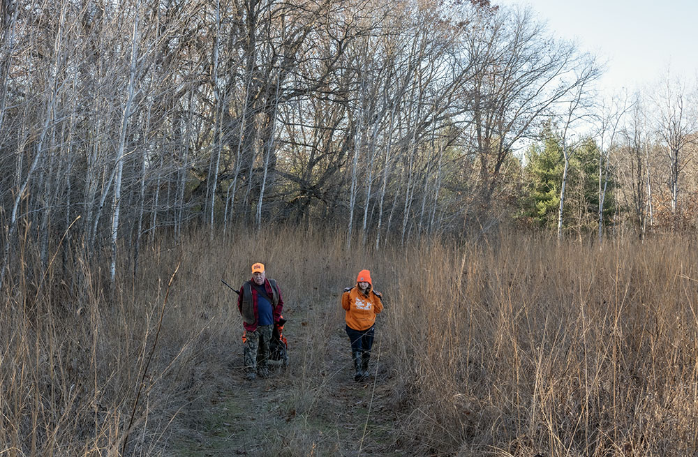 Hunting companions on the way out after an unsuccessful hunt.