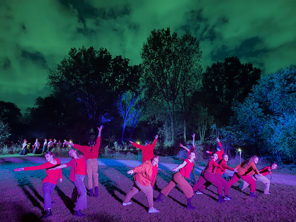 A dramatic moment in a dramatic landscape. Dancers from Wild Space Dance Company and Ometochtli Mexican Folk Dance performed at Havenwoods State Forest in Insite: Field Guide. The story: Havenwoods goes wild with two dance companies in outdoor performances!