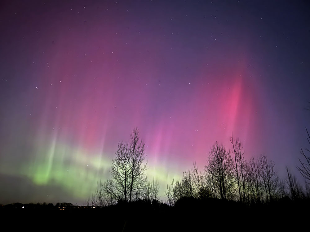 Another first. The northern lights showed up in the Milwaukee metropolitan area in November, which is unusual in itself. But never before have I seen them in person. Drove 15 minutes north to get away from the city lights and caught this view at Mequon Nature Preserve where's there's plenty of open space.