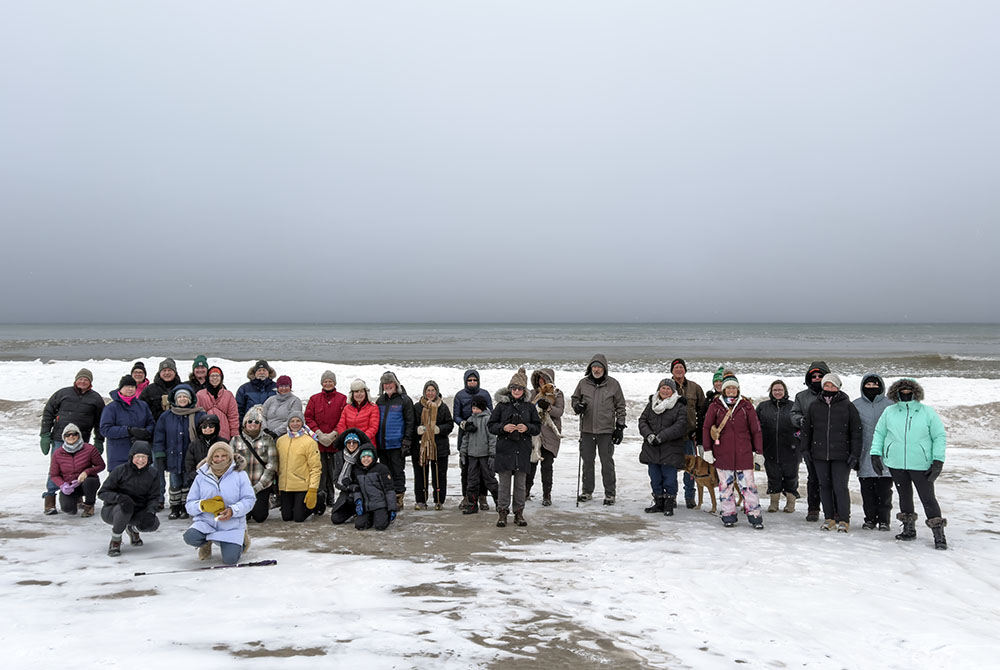Group portrait of Friends of Harrington Beach / First Day Hikers.