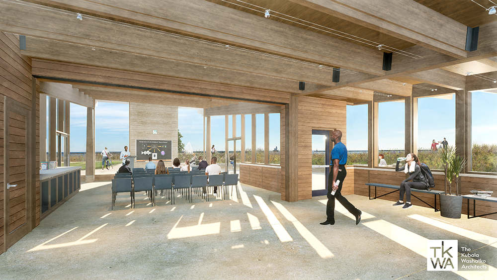A rendering of the interior of the proposed building. Courtesy The Kubala Washatko Architects.