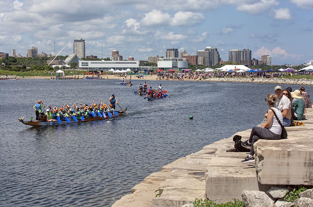 Dragon boat races are one of the many events at 22-acre Lakeshore State Park that draw hundreds to this unique manufactured island next to Summerfest.