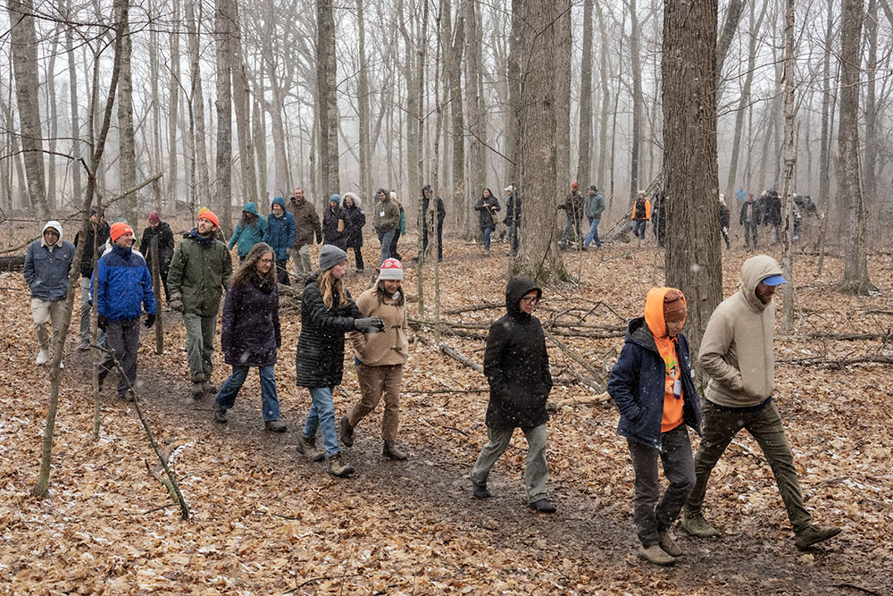 The group covered the 17-acre property on their tour.