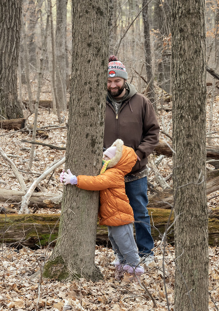 Learning that one of the criteria is having a girth larger than a basketball leads to a lot of tree hugging!