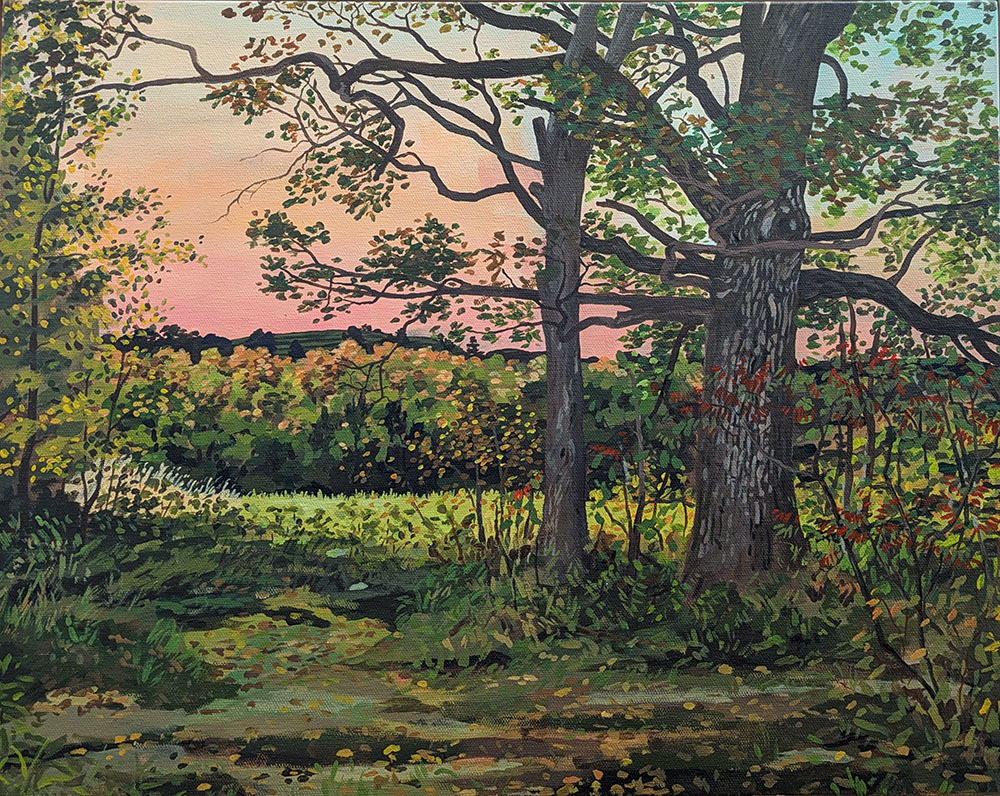 A recent plein air painting - Sunset Spot - Acrylic on Canvas.