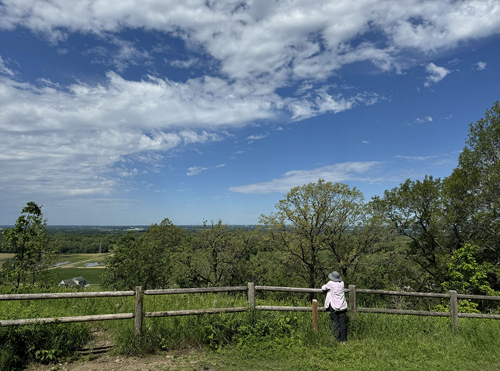 The Bald Bluff overlook at one of the highest points in the region, located within the Kettle Moraine Oak Opening State Natural Area.