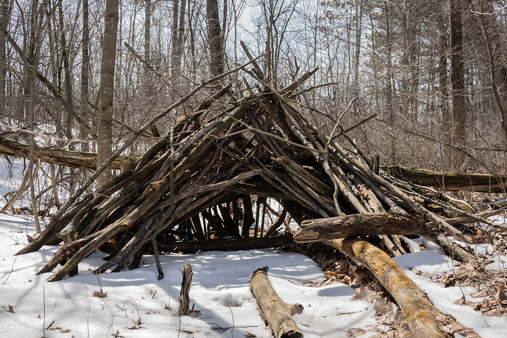 Someone's architectural intervention alongside the trail.