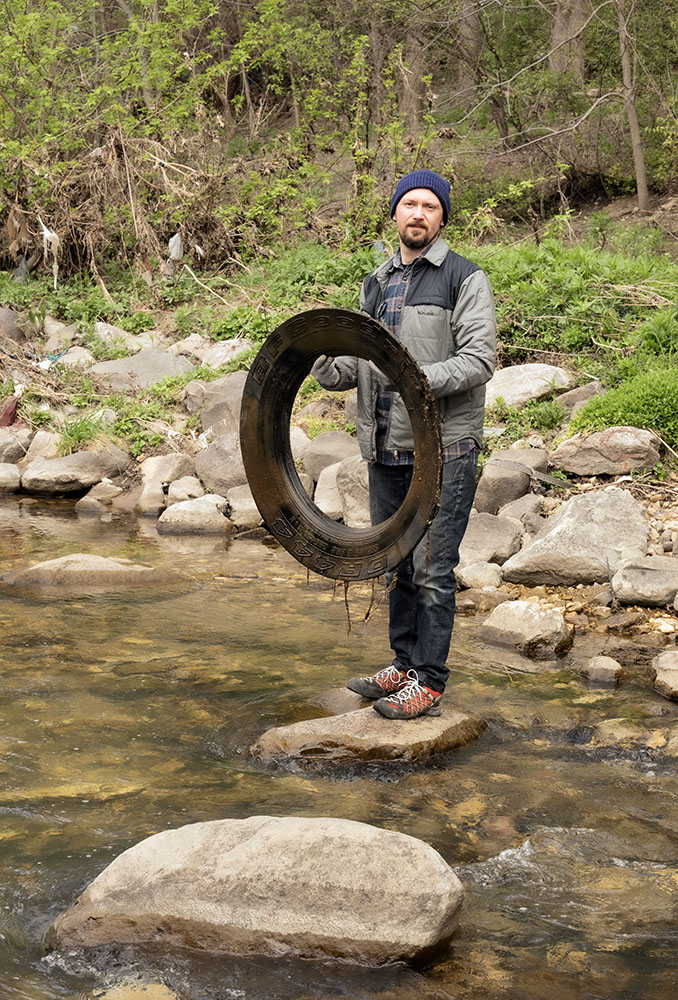 I don't know if this partial tire was counted as one of the 39 tires recovered during the cleanup.