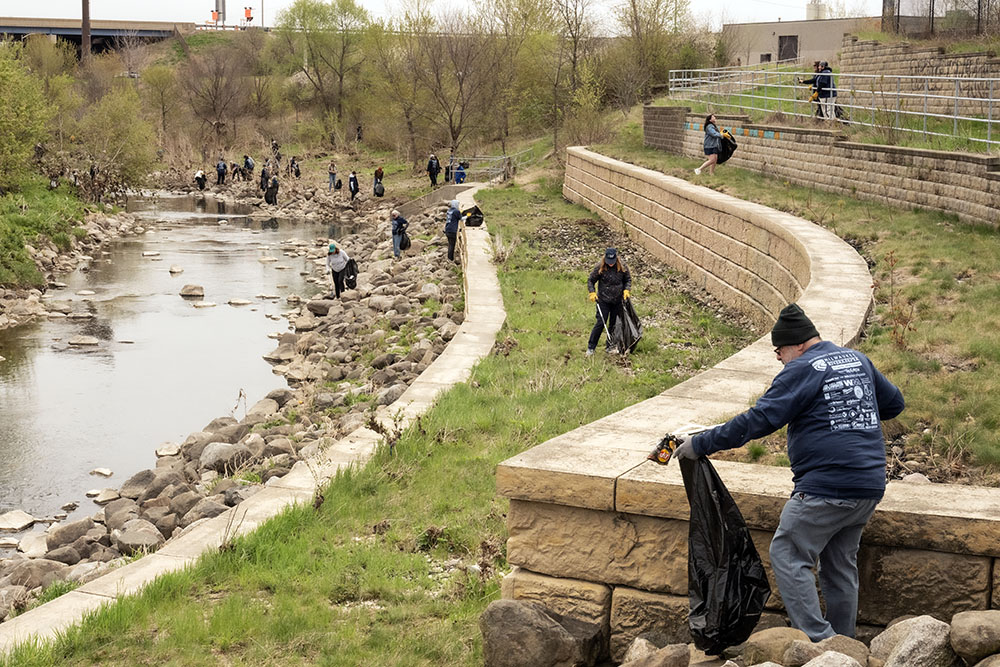 A terraced section of the KK River near 6th St.