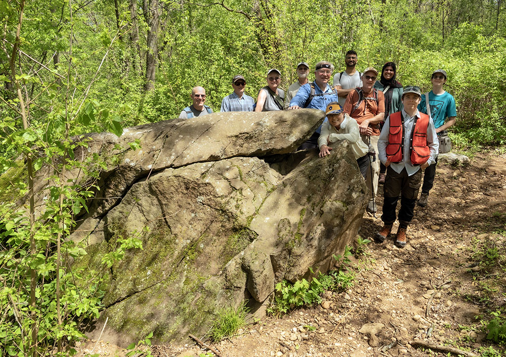 The hike ends at a large glacial erratic stone dubbed the "Stone Elephant." 