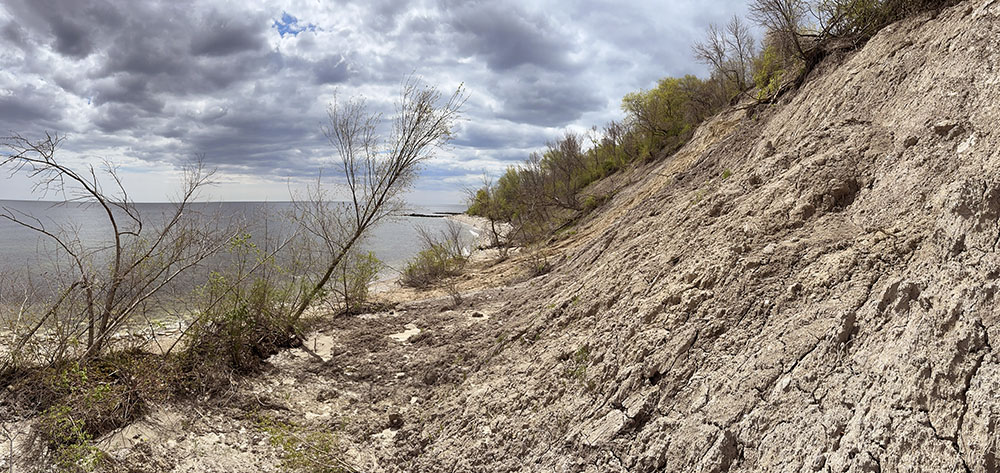 Panoramic view of Sheridan Park bluff collapse