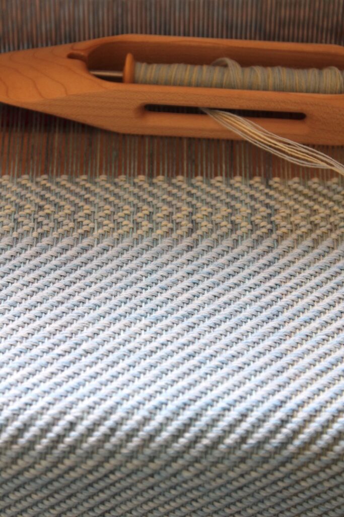 Weaving in progress inspired by Huiras Lake