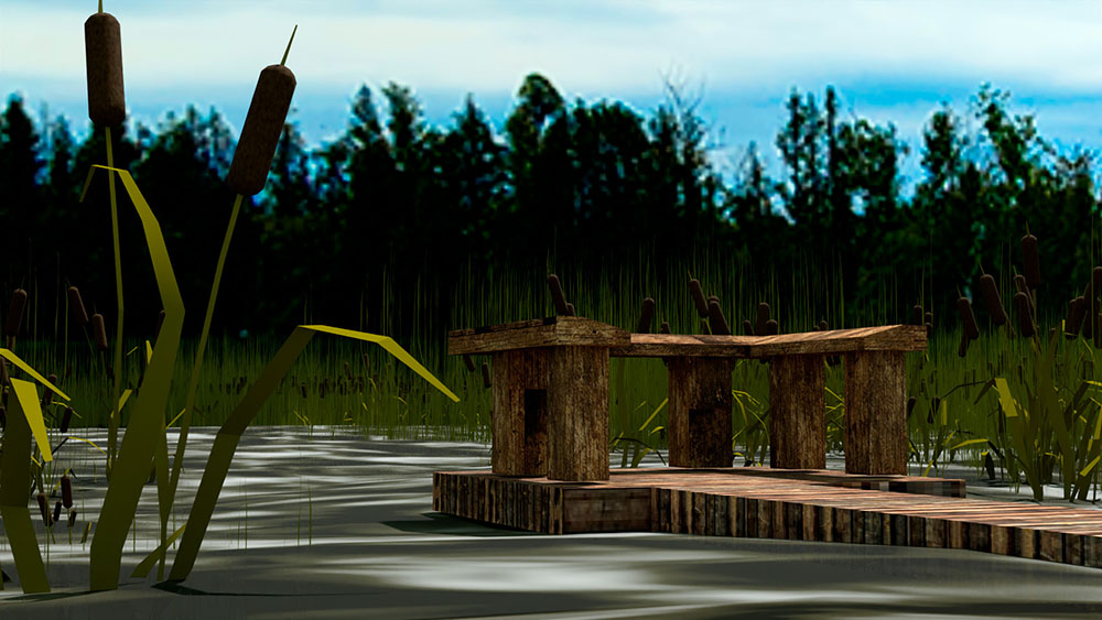 Another scene from the Bog Woman storybook.